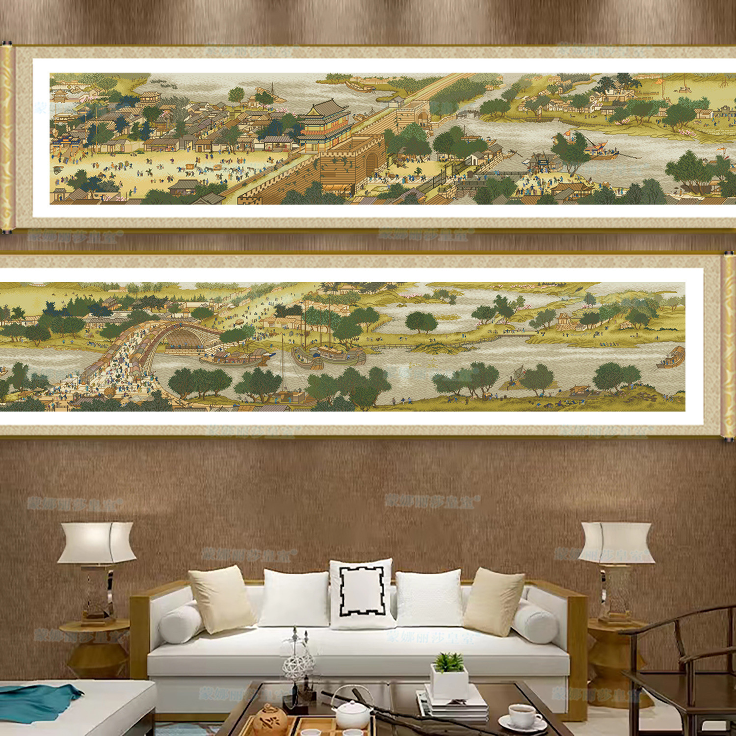 Punto de Cruz de Alta Gama de la Mona Lisa con Paisaje Panorámico del Río Qingming, 56 Colores, para Bordado DIY en la Sala de Estar image 4