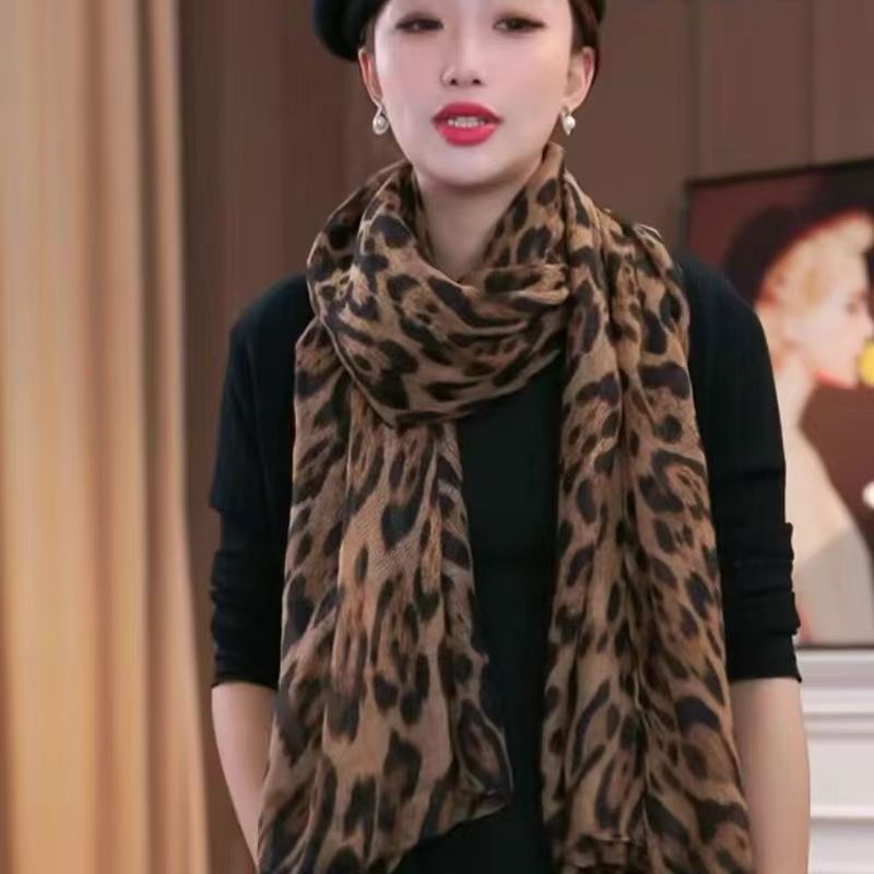 브라운 호피무늬 [스카프]