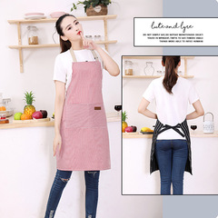 Factory Apron Home Cotton Linen Printed Advertising Restaurant Foreign Trade Custom Small Batch Kitchen Apron Wholesale