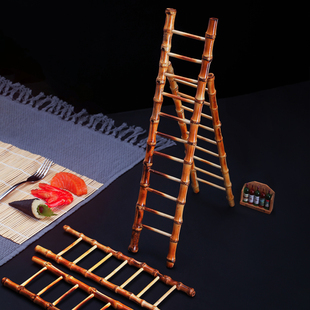 ✅ Japanese-Style Sashimi Plating Decorations Bamboo Ladder Creative Dining Hotel Cold Dish Plate Decoration Artistic Small Ornaments