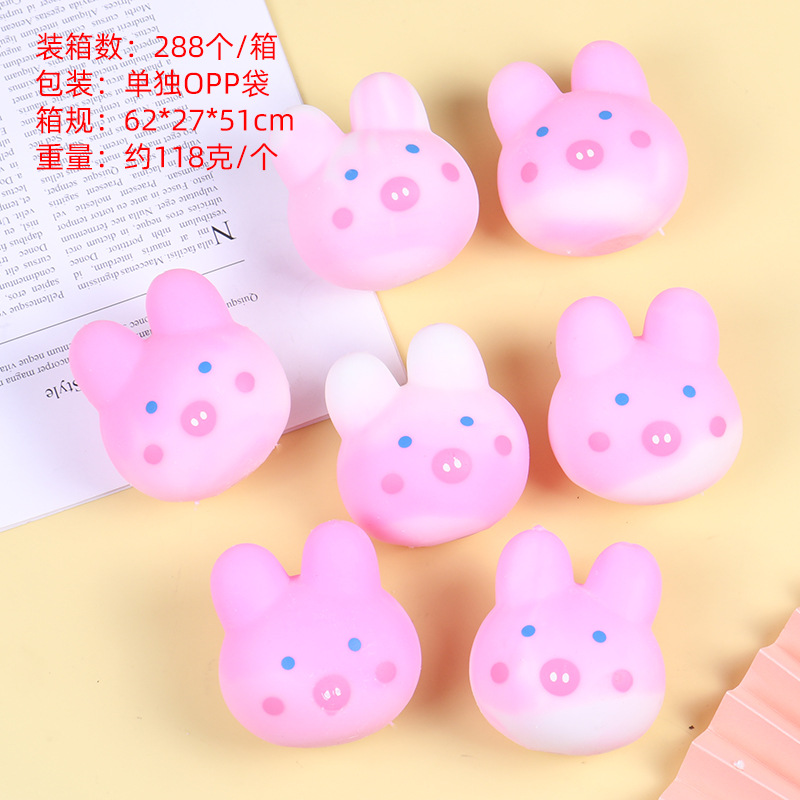 Conejo, cerdo, pellizco, música creativa, novedoso, juguete de descompresión, bola de fuga, cerezo, artefacto de descompresión de rebote lento, pequeño regalo