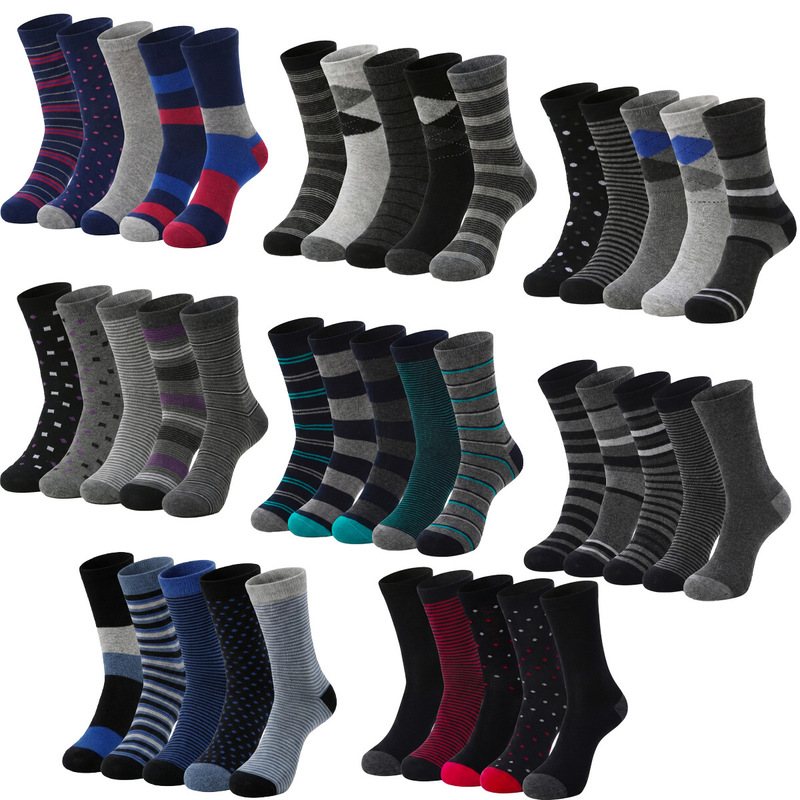 Amazon's new cross-border socks, cotton socks, business color-blocked mid-calf socks, British-style simple office socks