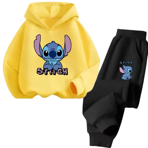 Stitch Cute Cartoon Stitch-themed Printed Hoodie and Pants Set for Boys and Girls, 300