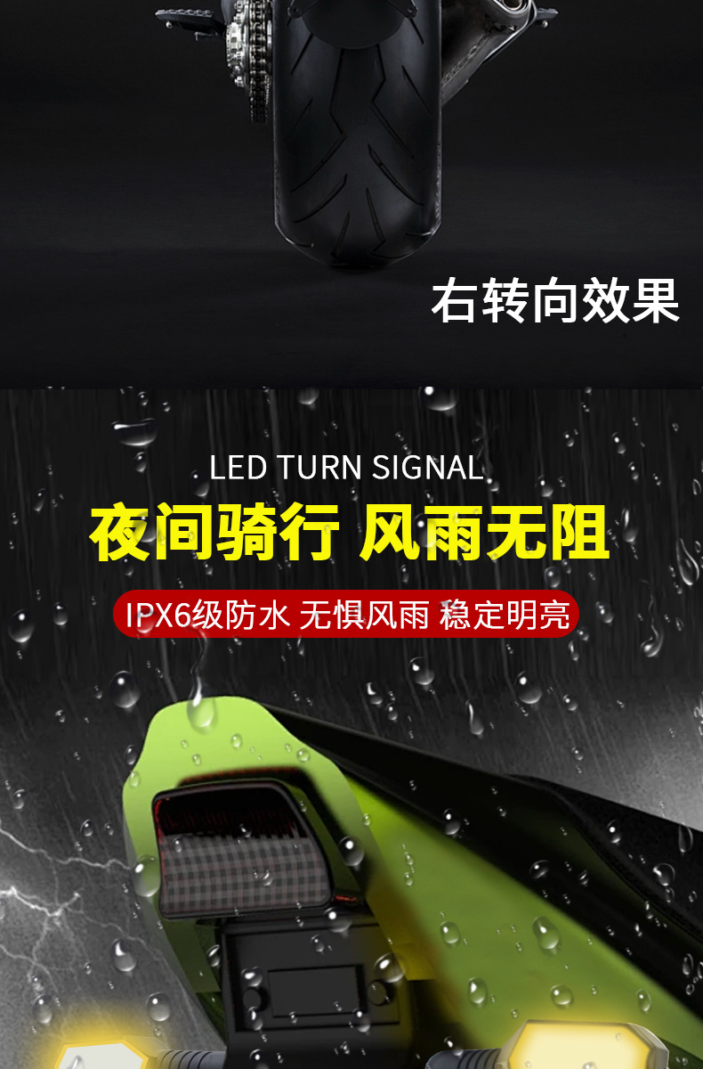 Directly Supplied from the Manufacturer, Led Sequential Projection Turn Signals for Motorcycles, Electric Vehicles, and Off-Road Vehicles, Suitable for 12V Model Modifications