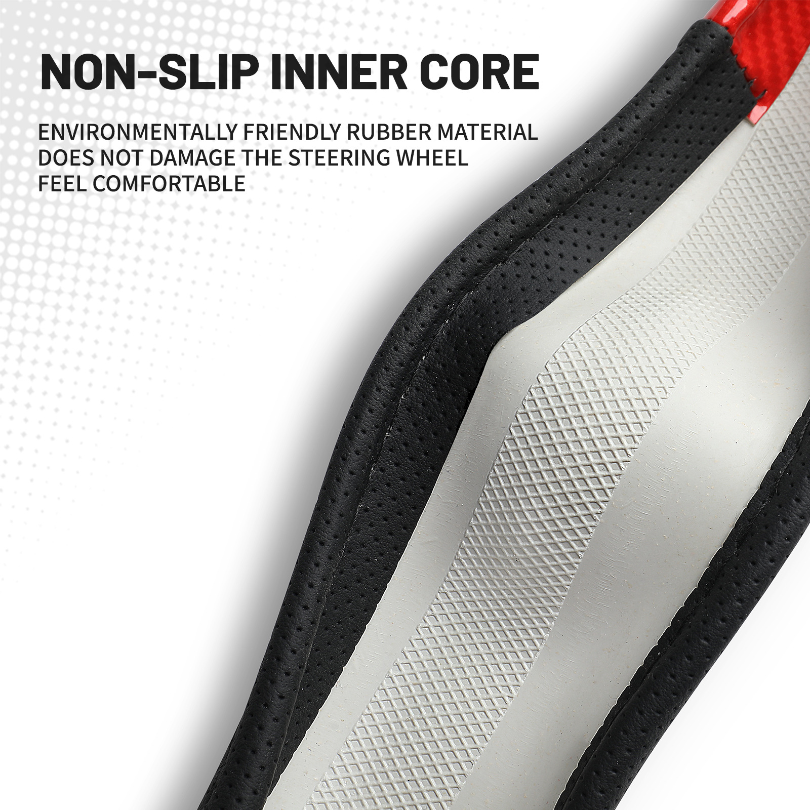 High Quality Car Steering Wheel Cover Leather Perforated Carbon Fiber Car Handlebar Cover Protective Cover Amazon Four Seasons Car Products