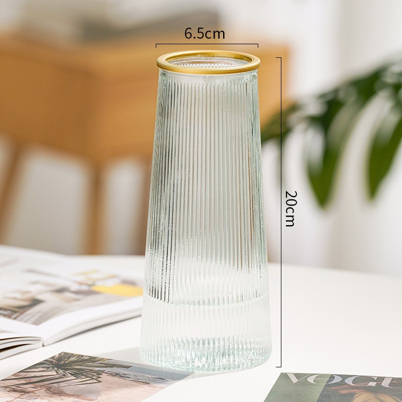 Vaso de vidrio transparente creativo simple europeo de alto nivel de flores hidropónicas decorativas de escritorio de la sala de estar