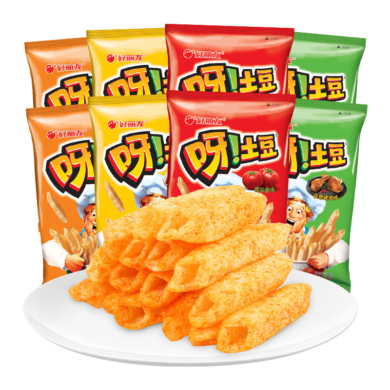 包邮整箱32包好丽友呀土豆空心薯条40g休闲零食小卖部地摊哄儿童