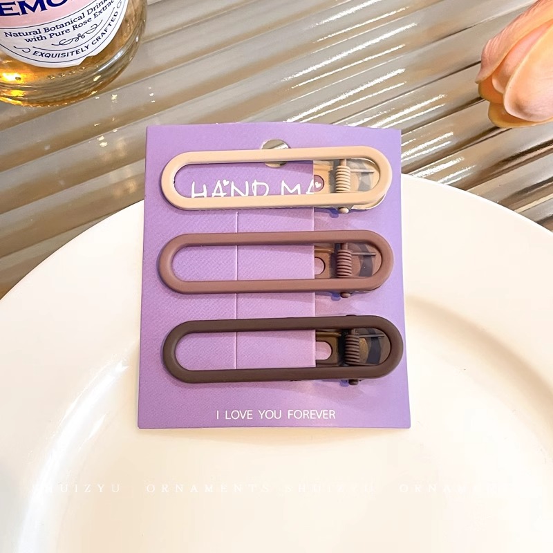 Clip de una palabra de color caramelo, clip para el cabello con flequillo, tocado femenino 2025 nuevo clip bb, horquilla lateral, clip lateral para el cabello roto, clip lateral