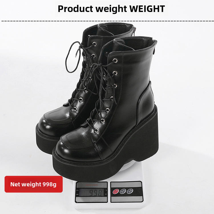 Platform Boots For Women Round Toe Back Zipper Martin Style_voghion.com