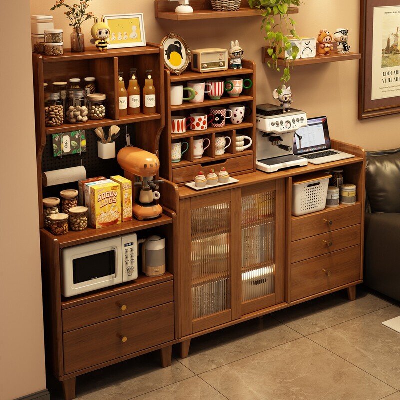 Sideboard, Living Room Storage Cabinet, Household Antique-Style Tea Cabinet, Kitchen Side Cabinet, Wall-Mounted Integrated Storage Cabinet