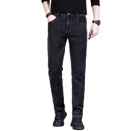 High-end Men's Jeans 2025 Straight Leg Loose Men's Pants Four-Season Fashion Durable Versatile Elastic Casual Pants