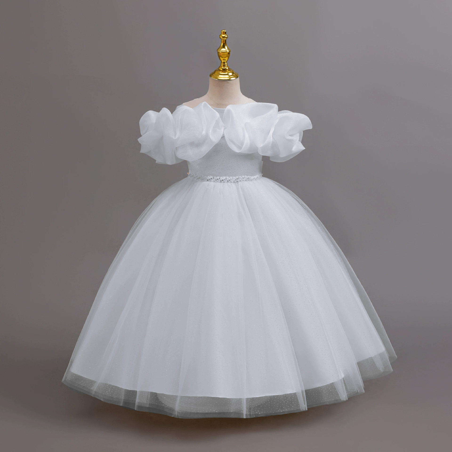 Evening dress, nail sequins, wedding dress, small princess costume, piano performance costume, new collection