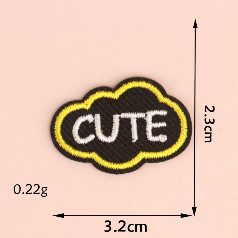 漫画ホットメルト粘着刺繍英語愛刺繍布ステッカー靴と帽子 diy 装飾漫画アニメーションアップリケ|undefined