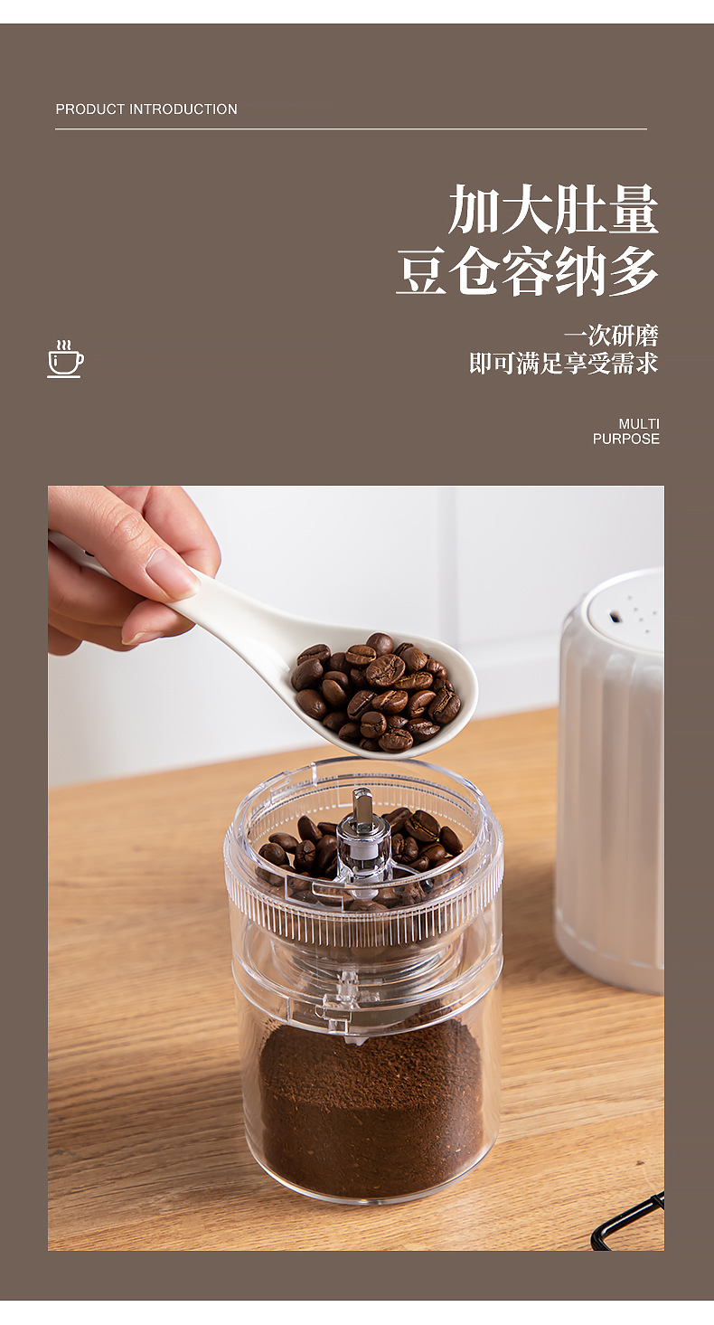 新款小型无线咖啡研磨器家用自动磨粉机便携式电动咖啡