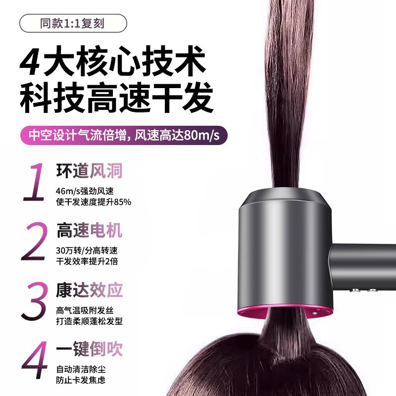 跨境欧规电吹风负离子护发家用大功率华强北高速无叶吹风机冷热风|undefined