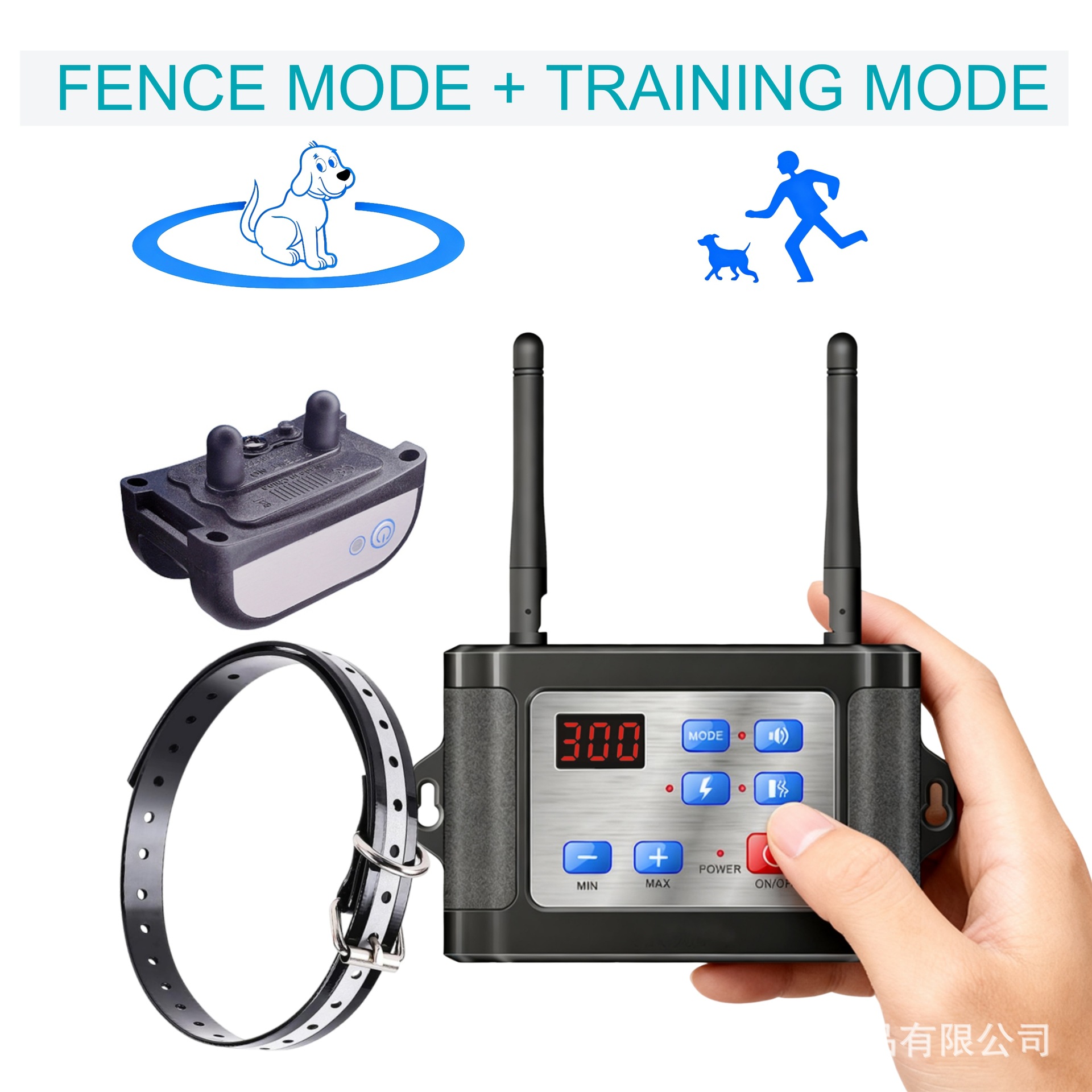 Pet supplies two-in-one smart rechargeable pet dog trainer dog collar pet wireless remote control electronic fence