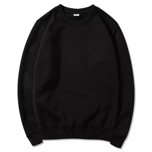 Cross-Border Amazon European and American Men's and Women's Casual Sports Round-Neck Sweatshirt Hip-Hop Pullover Solid Color Fleece-Lined Long-Sleeve in Stock