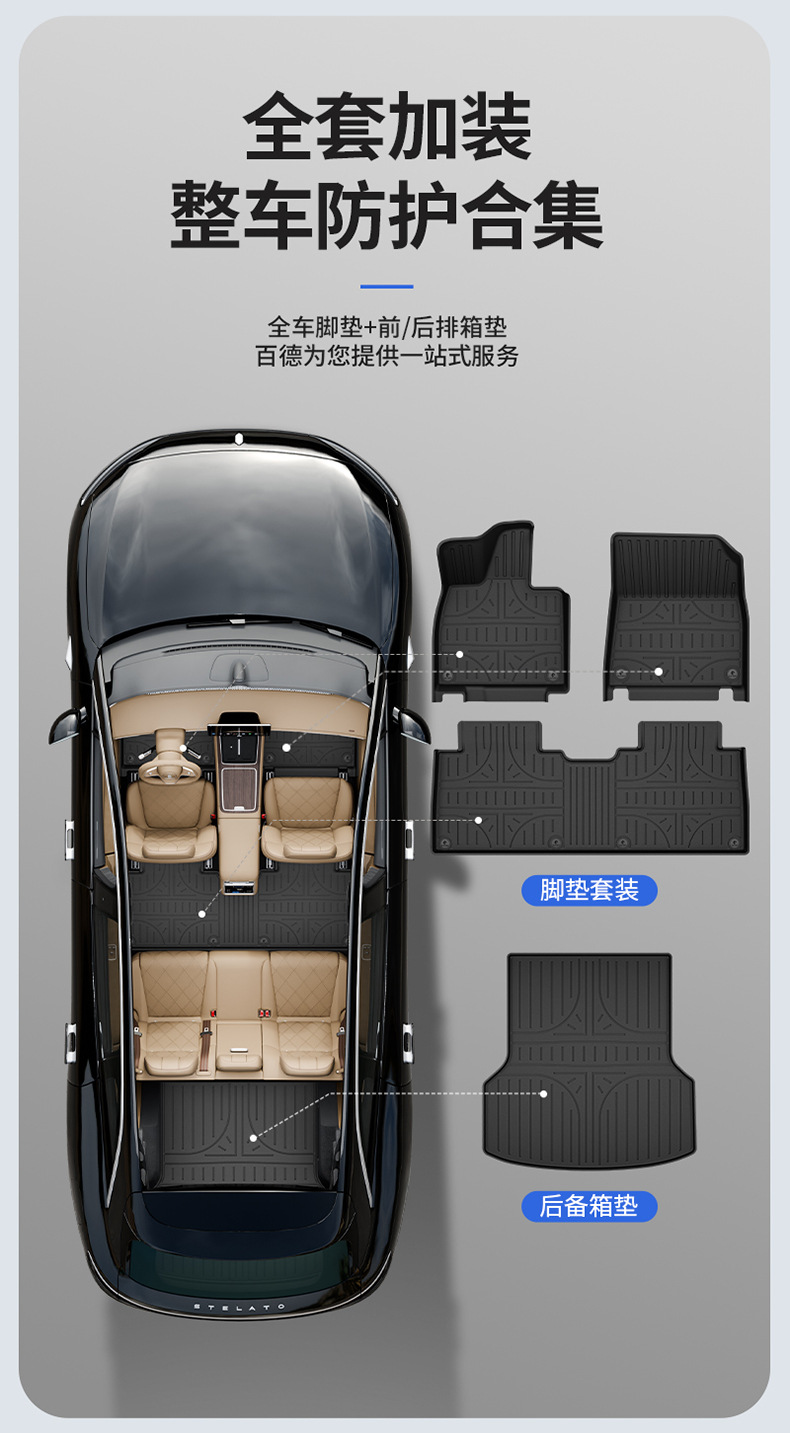 Suitable for the Xiangjie S9T Special Vehicle, All-Weather Tpe Car Floor Mats, Trunk Mats, and Car Accessories
