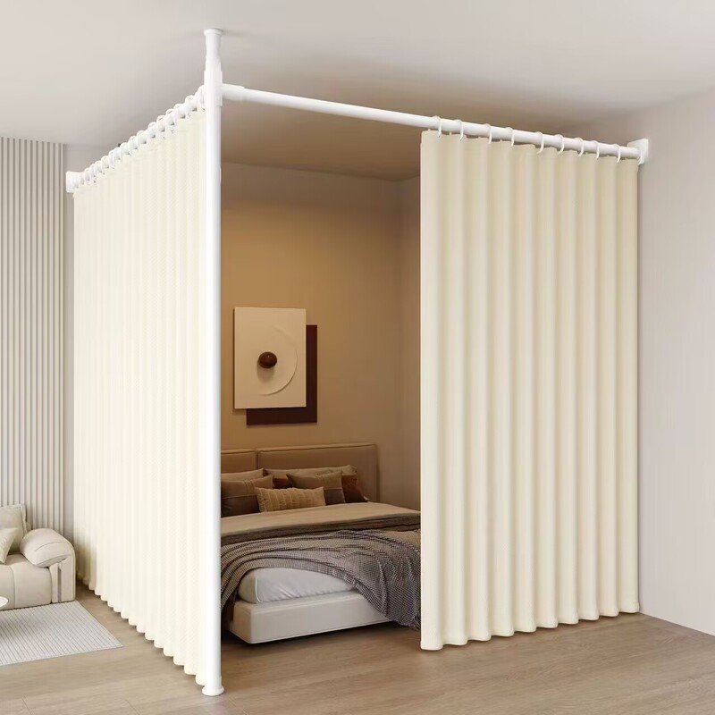 Screen Partition for Living Room, Ceiling-To-Floor, No-Drill Bed Wall, Curtain for Beauty Salon, Rental House Divider