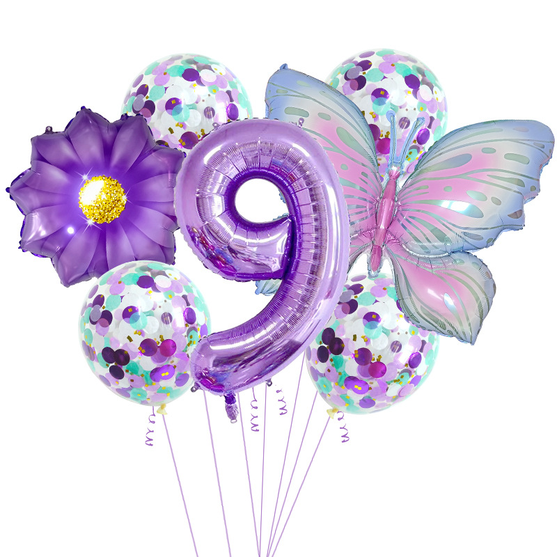 Casual Cute Flower Butterfly Aluminum Film Birthday Festival Balloons display picture 14