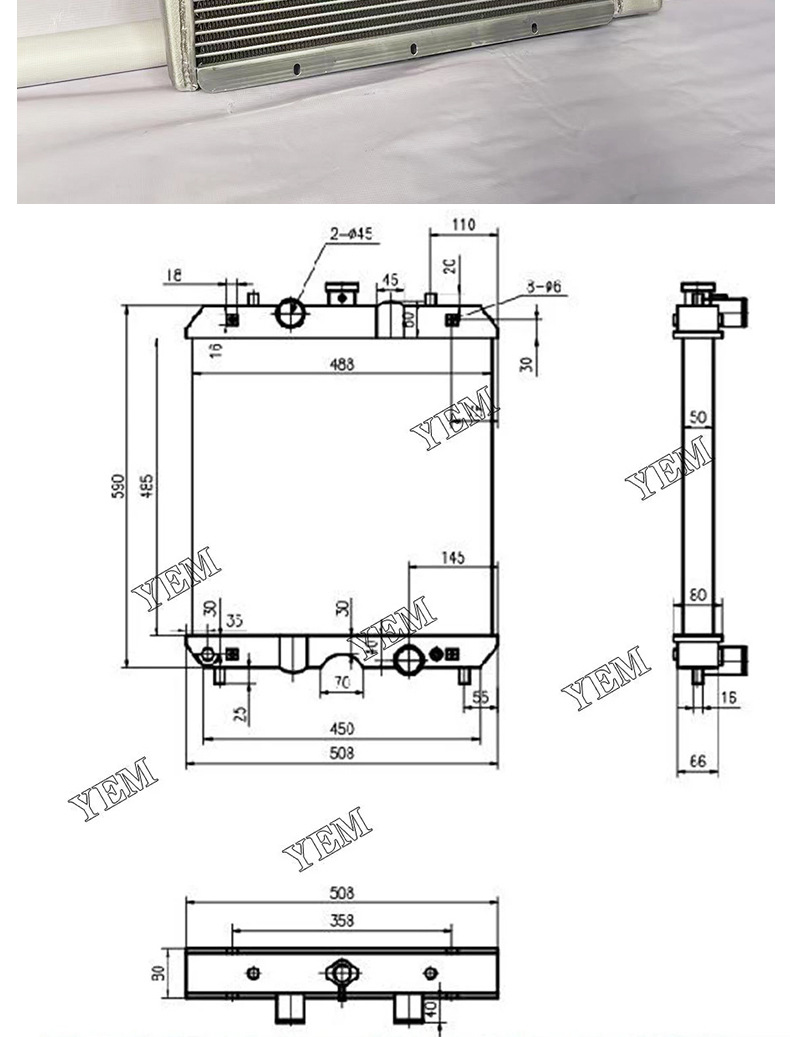 China Heavy Duty Truck HOWO SITRA Radiator WG9719530277 HOWO /T7H/T5G/TX/C7H