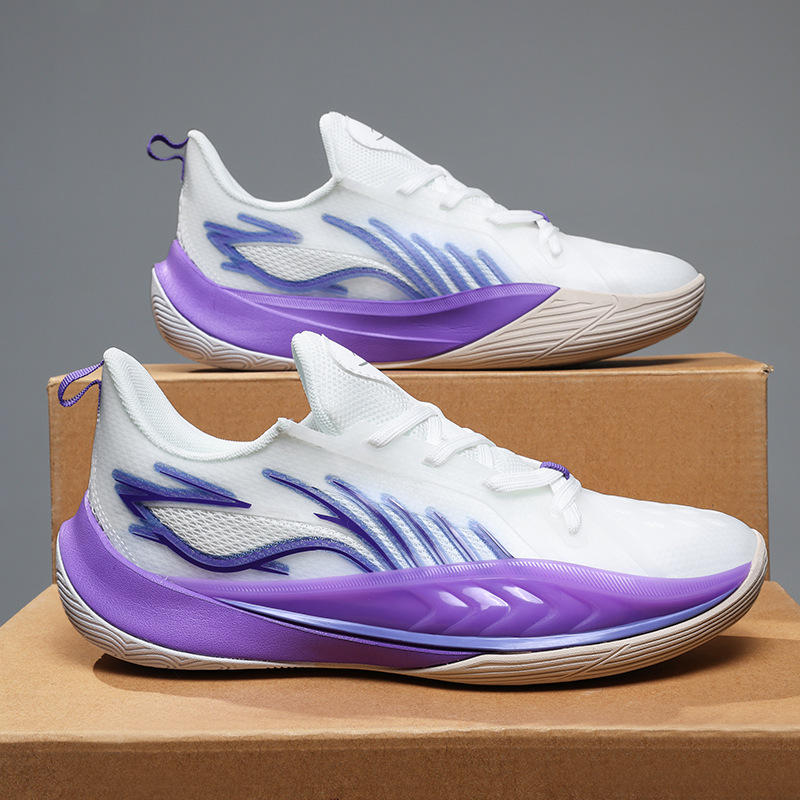 Zapatos de baloncesto anti-deslizante de combate real para jóvenes, zapatos de baloncesto de alto nivel para hombres y mujeres, zapatos deportivos ligeros de moda nocturna. image 3