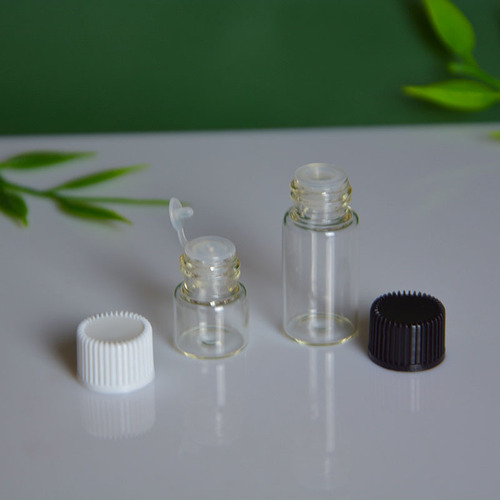 Transparent glass bottled 1ml 2ml 3ml 5ml small sample bottles, cosmetic trial bottles, screw mouth bottles