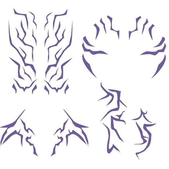 Cross-Border New Anime Witch Hunter Group Purple Makeup Tattoo Stickers Devil Boy Group Full Body Laser Lightning Stickers