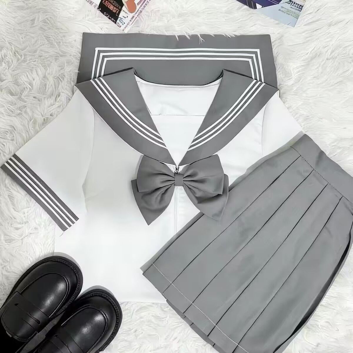 彩虹战队水手服灰三本jk校供风水手服套装正统制服新款百搭学院风