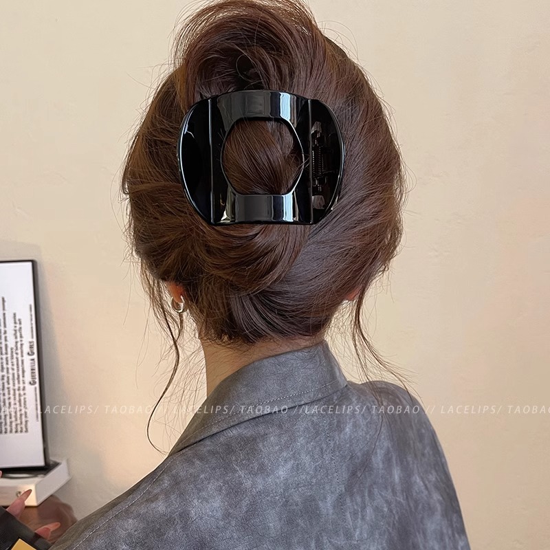 El viento perezoso de hoy ~ la cabeza de la parte posterior del cabello de corte de boca de pato grande clip de agarre otoño 2024 clip de cabello de tiburón de alta calidad