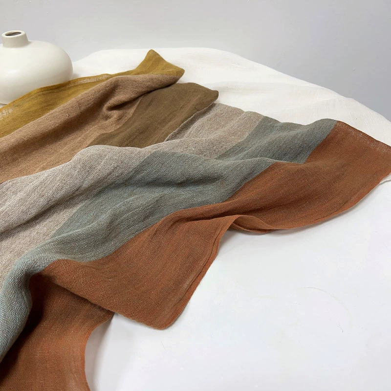 Summer thin universal soft scarf, cloak, cotton and linen, with neck protection, 2023 collection