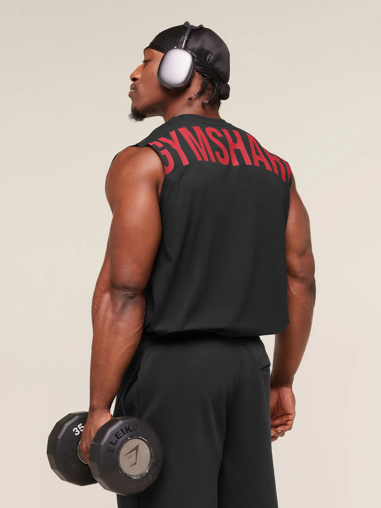 Gymshark Men's Short-Sleeved American-Style Outdoor Sports Short T-Shirt Spring and Summer Fashionable Round-Neck Men's Vest Fitness