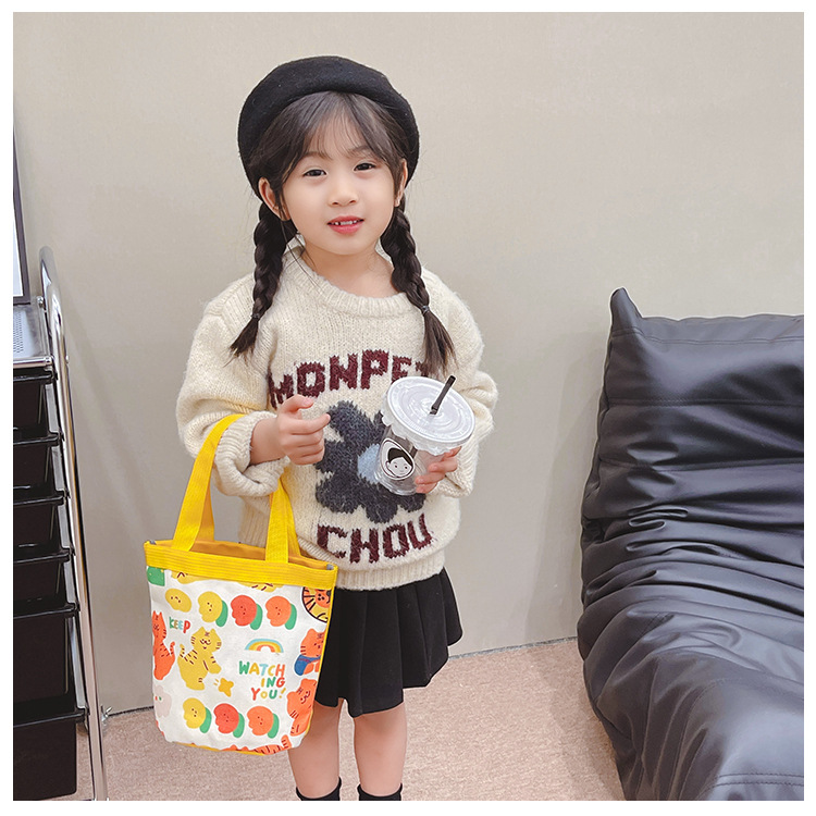 New gift packages: Instagram cute cartoon tiger, new bucket bag, hand-held canvas bag, and girlish round bucket bag undefined