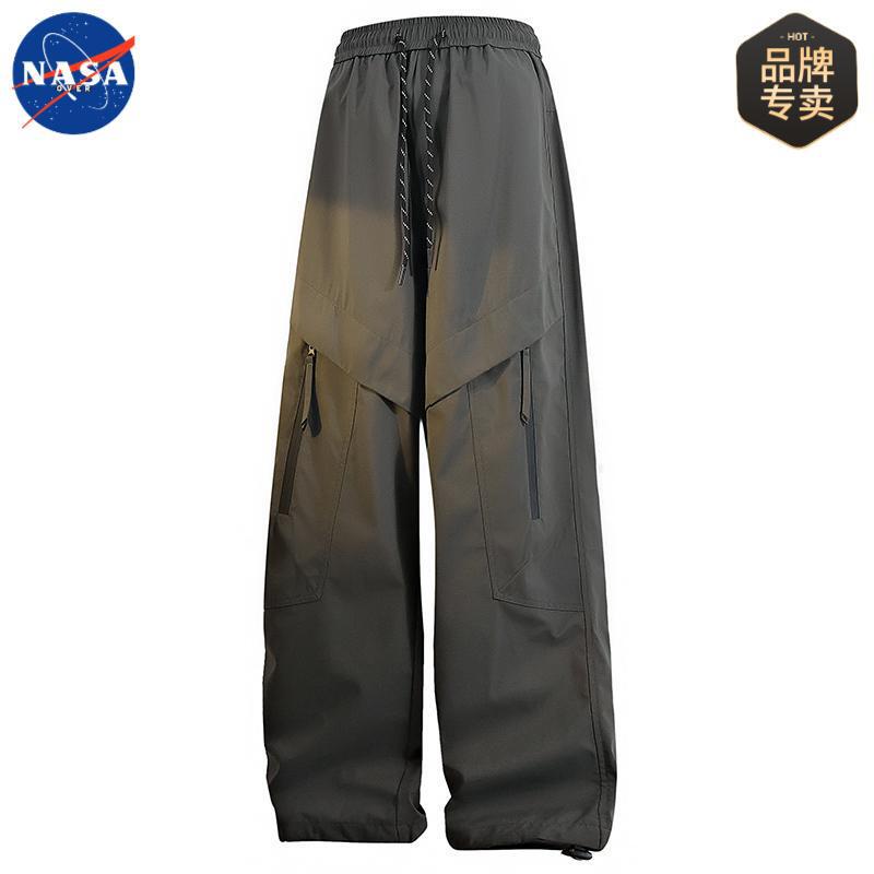 Nasa Brand American-Style Cargo Pants for Men, Autumn Loose Wide-Leg Pants, Casual Stylish Paratrooper Assault Pants, Long Trousers
