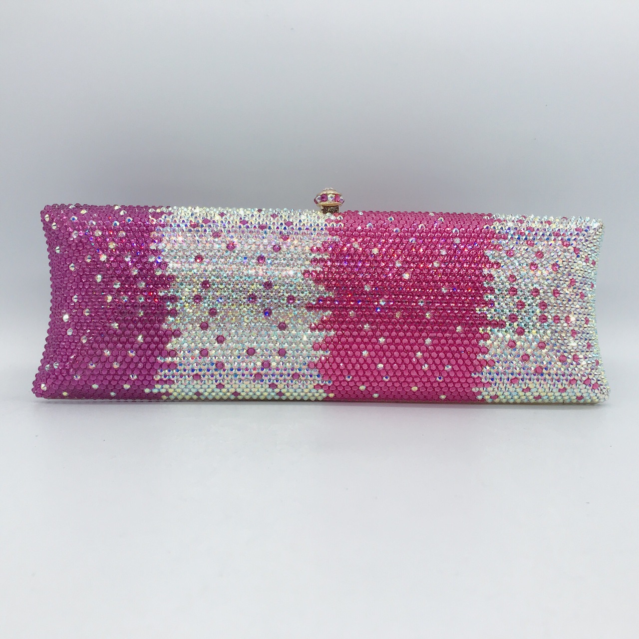 Túi clutch nữ đính đá rhinestone cầm tay hộp cứng dự tiệc — 10 # xanh ngọc chi tiết 11