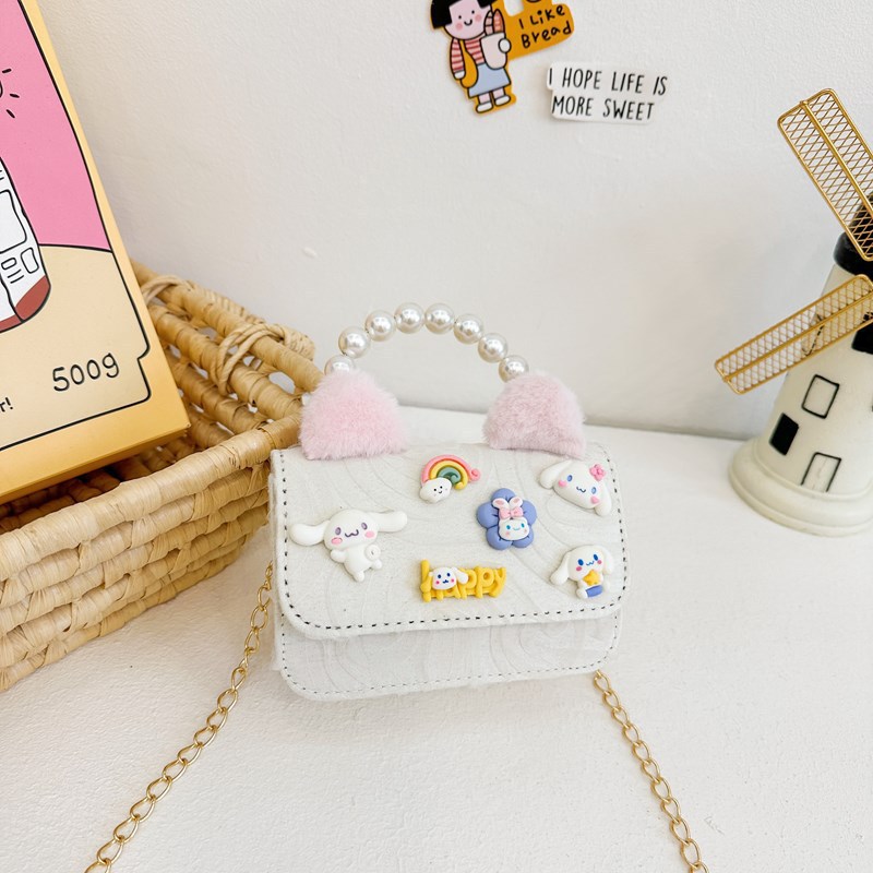 Nuevo bolso infantil súper lindo, niña pequeña, bolsa de perlas, chica encantadora, princesa encantadora, viento de encaje