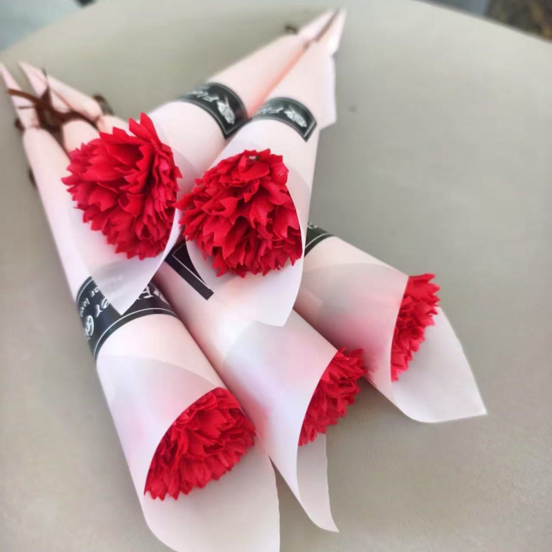 Flor artificial, clavel, ramo único, flor de jabón, venta al por mayor, regalos del día de la madre, promoción de la tienda, promoción de productos transfronterizos