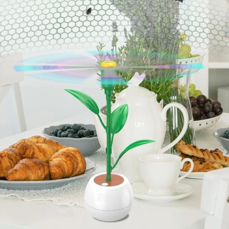 国境を越えたバッテリータイプの緑の葉の植木鉢ハエよけファン PET ファンの羽根ハエよけホース曲げハエよけファン|undefined