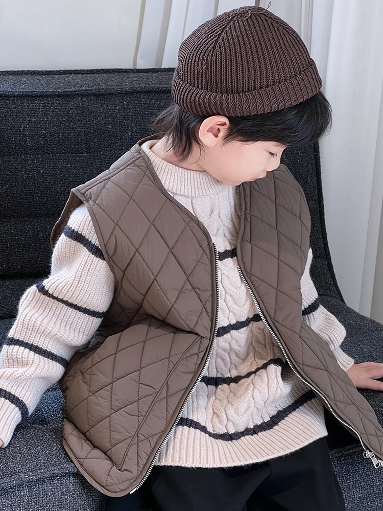 Ropa de niños chaleco de algodón para niños otoño y invierno 2024 nuevo chaleco de invierno de algodón para niños