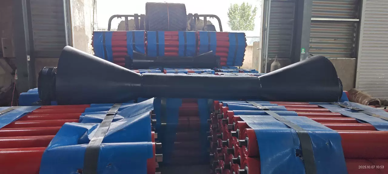 矿山皮带机缓冲托辊 输送带托辊 耐腐蚀可按需做矿用