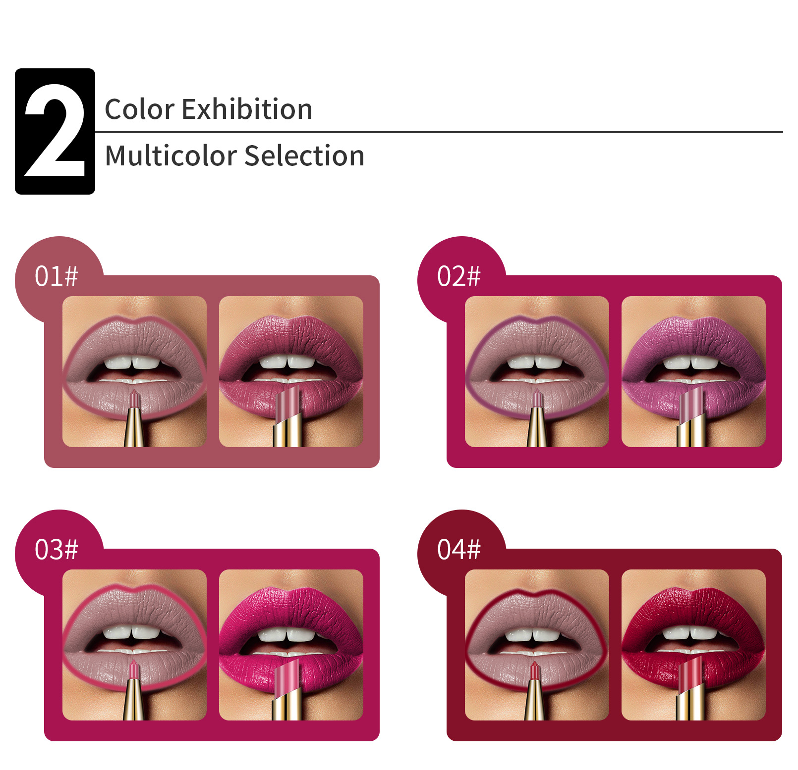 Description Picture 4 of item1Pcs Makeup 14 Colors Long-lasting 2 in 1 Lipstick Lip Liner Matte Lip Pencil Make Up Waterproof Moisturizing Lipsticks Cosmetic