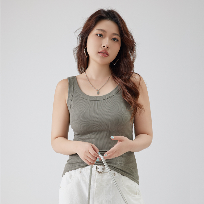 Gran tamaño ligeramente gordo mm ancho correa para el hombro sin mangas slim-fit anti-brillo camisola mujer verano interior ropa exterior camisa de fondo superior