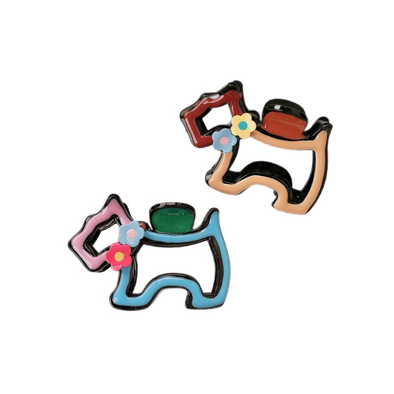 Linda flor perrito pinza para el cabello horquilla femenina de alta calidad clip simple de todo fósforo tocado clip de tiburón en la parte posterior de la cabeza