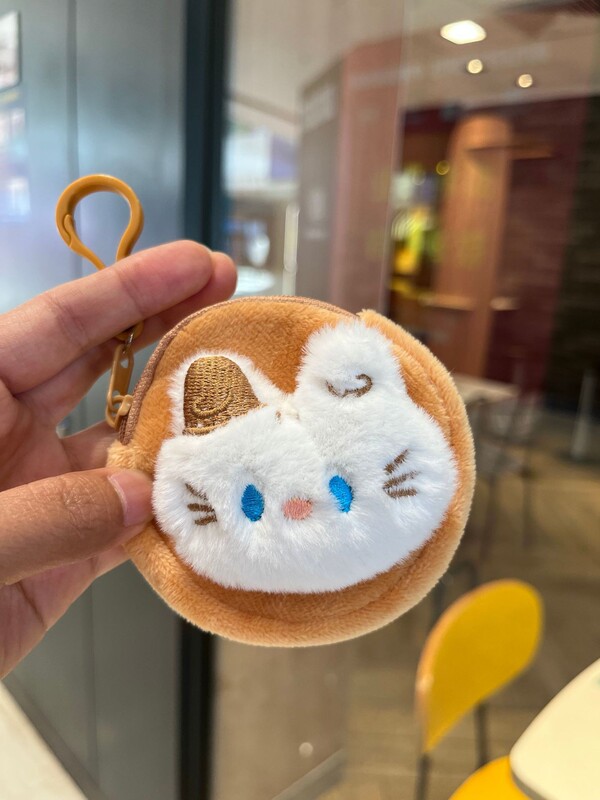 Xiaohongshu 面白いクッキーイヤホン小銭入れかわいい漫画ぬいぐるみコイン小銭入れ女性収納キーバッグ|undefined