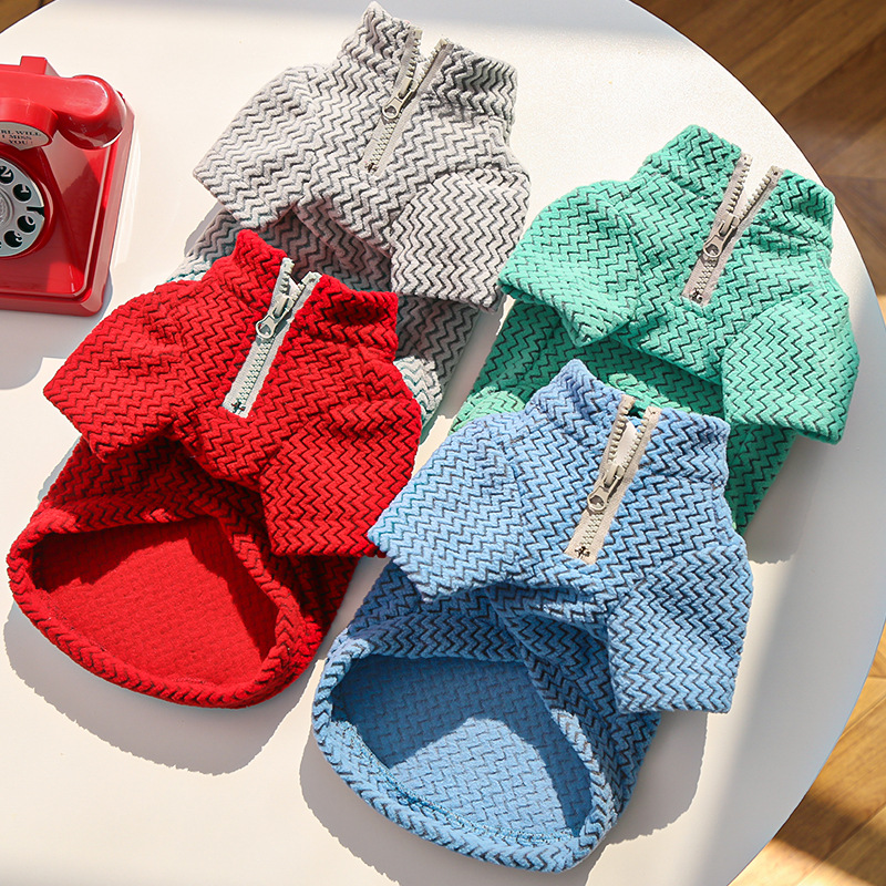 Hermoso abrigo para mascotas perros gatos ropa accesorios otoño invierno nuevos productos transfronterizos al por mayor sin pelo gatos medio cremallera