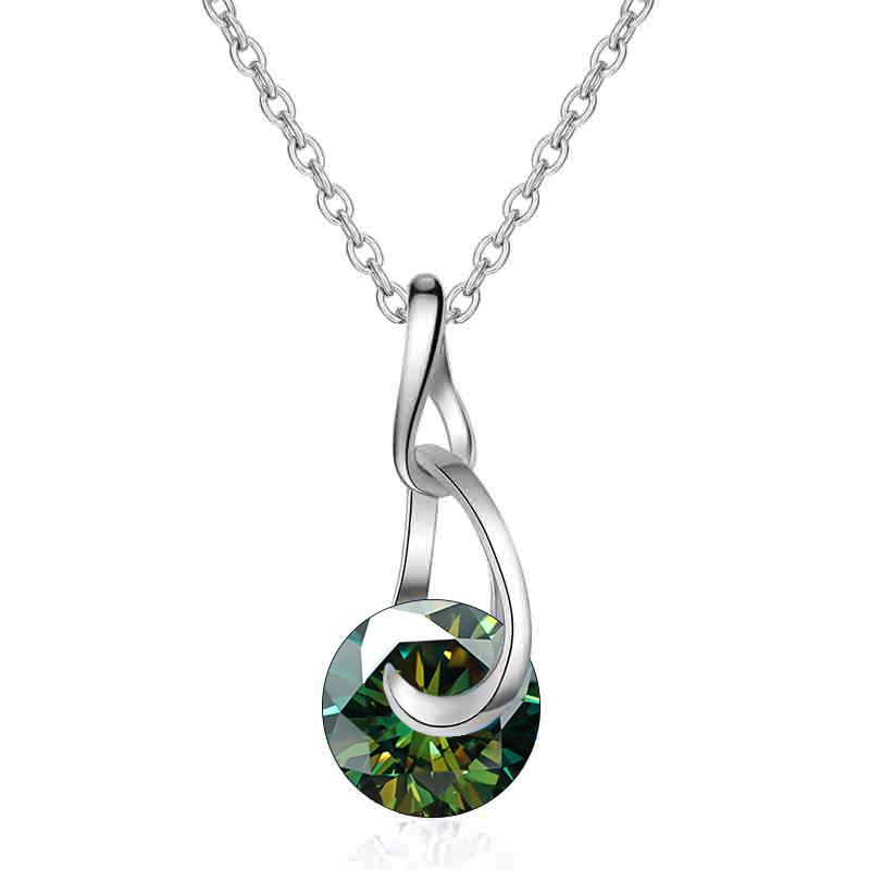 Collar de plata esterlina 925 mujer 2 quilates collar de gota de agua de moissanita colgante de collar de clavícula de fábrica