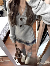 辣妹修身灰色长袖毛衣女2025秋冬季新款打底内搭针织衫开春季上衣