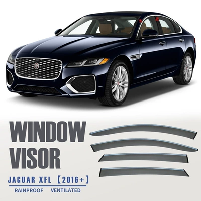 Rain shield – For JAGUAR XF XFL - standard-packing-without-logo-jaguar-xfl-mk2-x260-2016-plexiglass-with-bright-strips-window-rain-shield