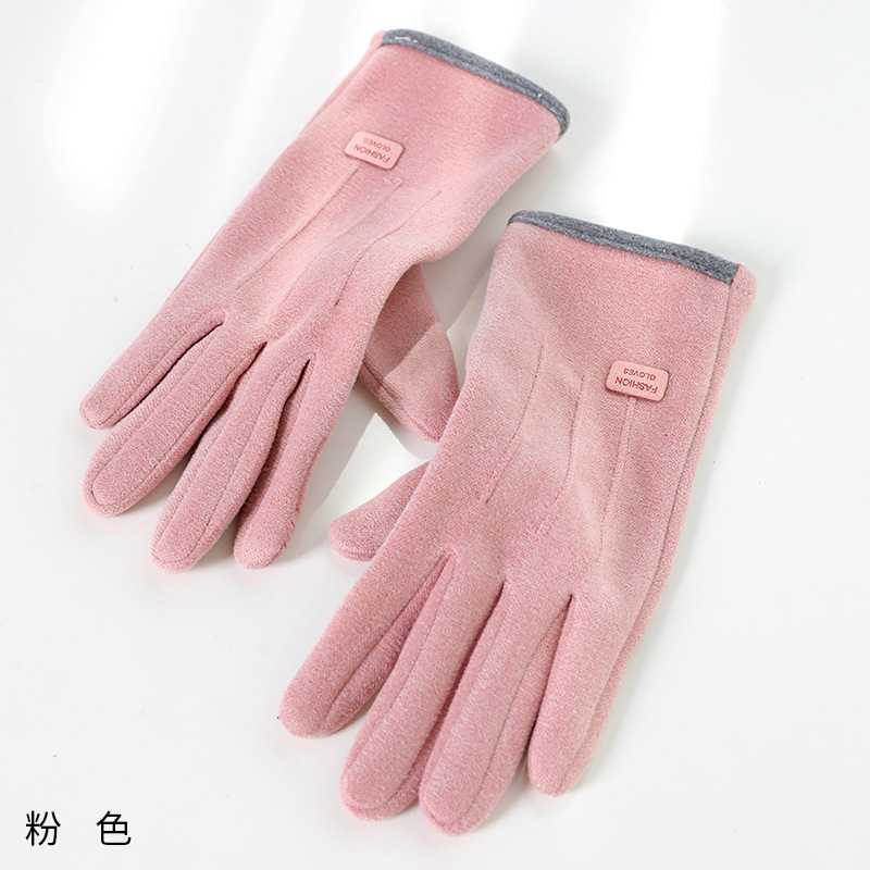 女性用冬用手袋、裏起毛・厚手・保温性、可愛い、タッチスクリーン対応、ドイツ製デロン素材、冬用電動自転車用防寒ライディンググローブYR