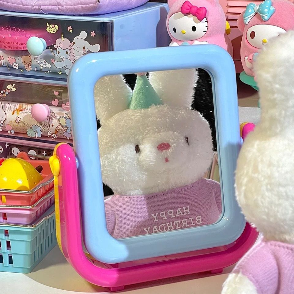 Little Red Book Macaron Color Matching Double-Sided Mirror Ins Korean Cute Candy Color Dormitory Room Desktop Mirror